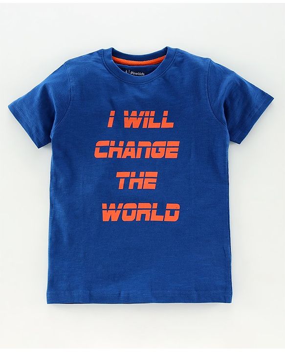Pine Kids Half Sleeves Bioawashed 100% Cotton Tees Pack of 3 - Orange Green Blue