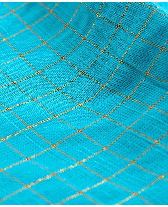 Pine Kids Full Sleeves Kurta With Embroidered Placket - Aqua Blue