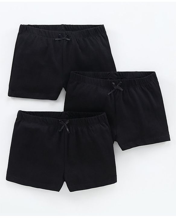 Pine Kids Organic Cotton Anti Bacterial Shorts Pack of 3 - Black