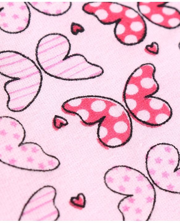 Babyhug Half Sleeves Vests Butterfly Print Pack of 2 - Red and Pink