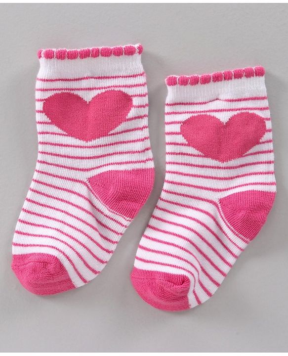 Cutewalk by Babyhug Anti Bacterial Socks Pack of 3 Pairs - Pink