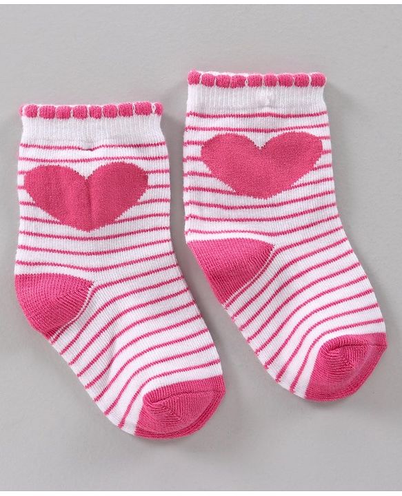 Cutewalk by Babyhug Anti Bacterial Socks Pack of 3 Pairs - Pink