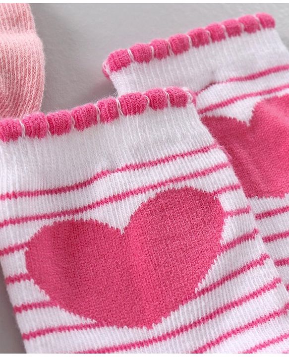 Cutewalk by Babyhug Anti Bacterial Socks Pack of 3 Pairs - Pink