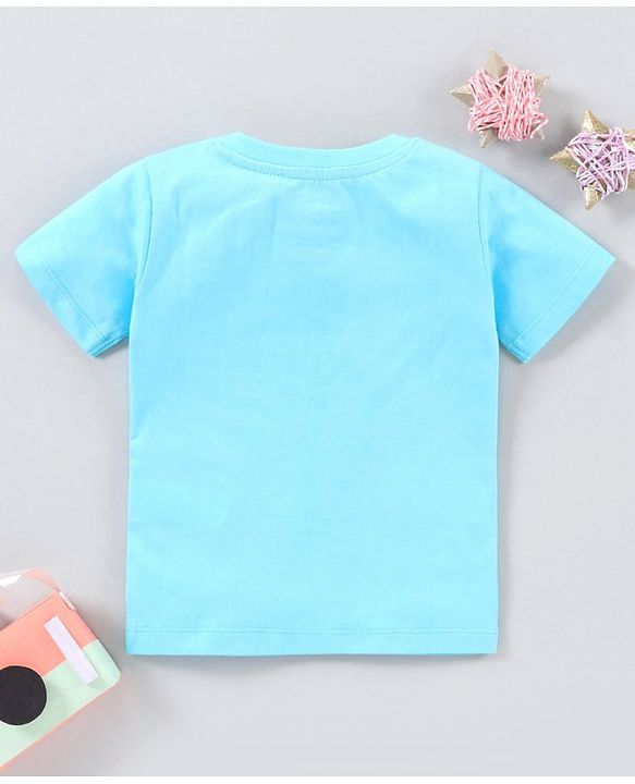 Babyhug Half Sleeves Bio-wash Tee Mickey Mouse Print -  Blue