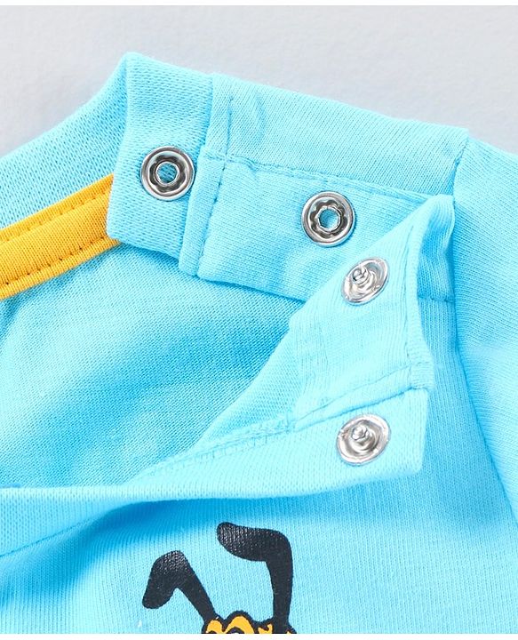 Babyhug Half Sleeves Bio-wash Tee Mickey Mouse Print -  Blue