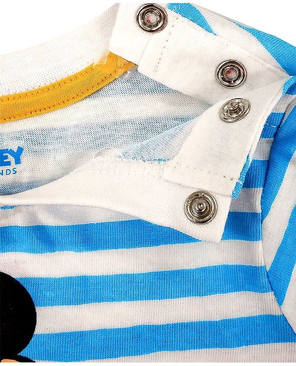 Babyhug Half Sleeves Tee Mickey Mouse Print - Blue
