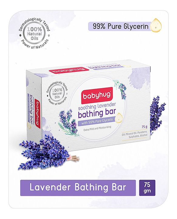 Babyhug Soothing Lavender Glycerin Bathing Bar - 75 g