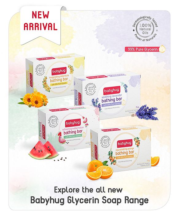 Babyhug Soothing Lavender Glycerin Bathing Bar - 75 g