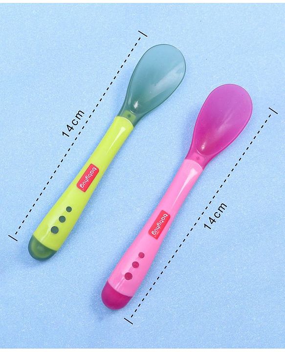 Babyhug Heat Sensitive Spoons Pack of 2 - Green Pink