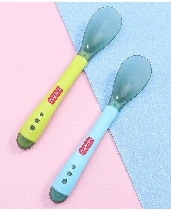 Babyhug Heat Sensitive Spoons Pack of 2 - Green Pink
