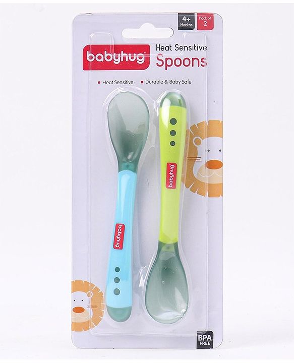 Babyhug Heat Sensitive Spoons Pack of 2 - Green Pink