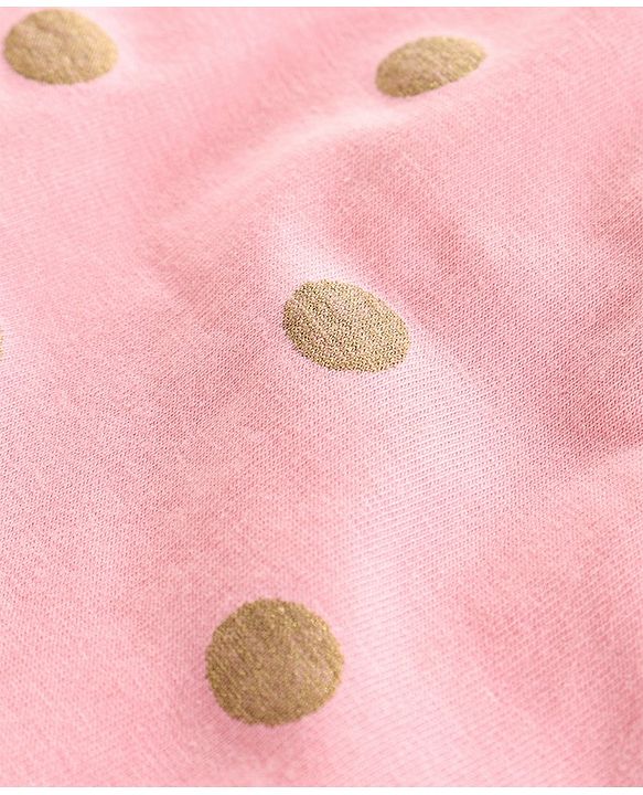 Pine Kids Mid Calf Length Organic Cotton Biowashed Leggings Glitter Polka Dot Print - Pink