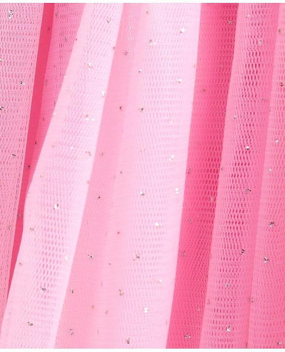 Babyhug Sleeveless One Shoulder Party Wear Sequined Frock  - Pink