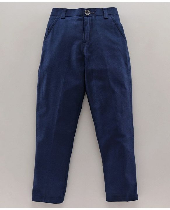 Babyhug Full Sleeves 3 Piece Party Suit - Navy Blue