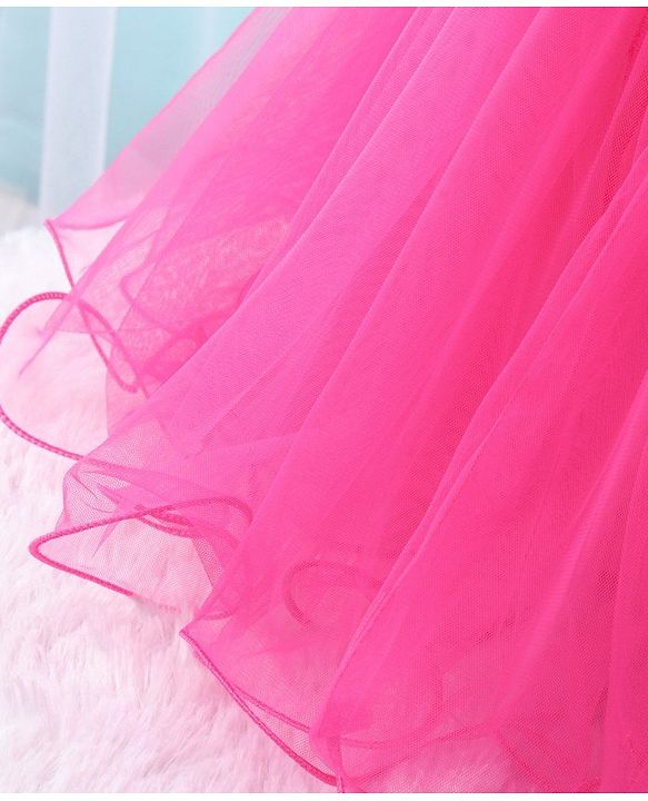 Babyhug Sleeveless Party Frock Rose Applique - Pink