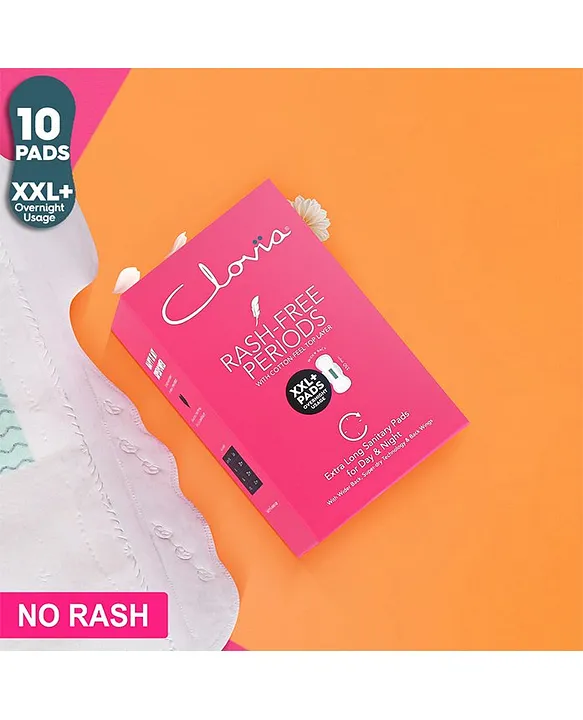 Clovia Rash Free Sanitary Pads XXL Size 10 Pieces Online in India