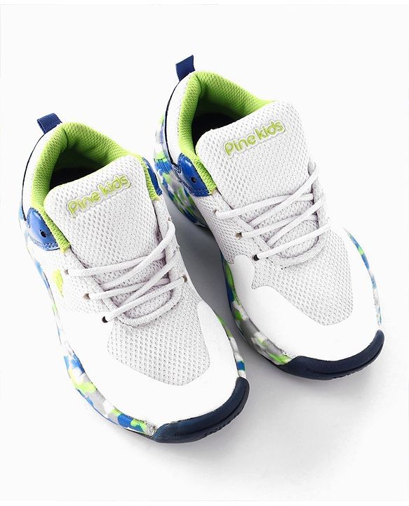 Pine Kids Sports Shoes - White Blue