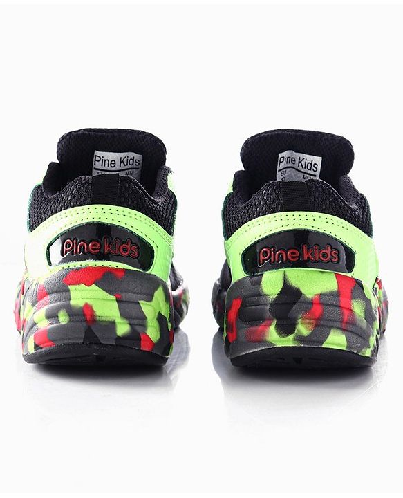Pine Kids Sports Shoes - Black Green