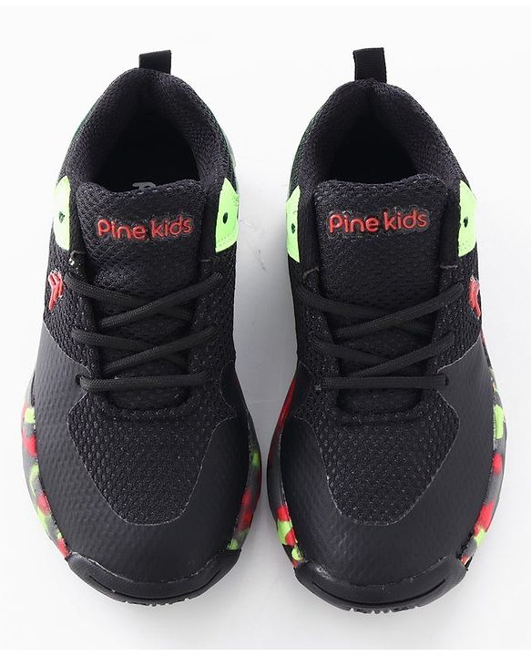 Pine Kids Sports Shoes - Black Green