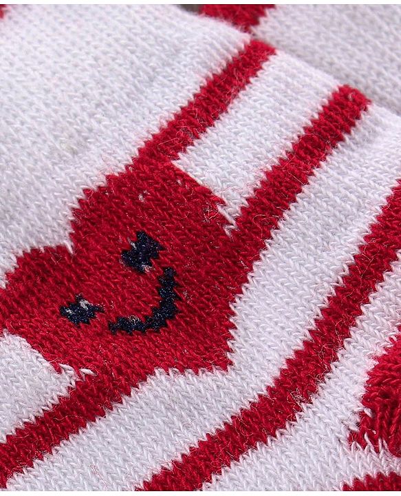Cute Walk by Babyhug Anti Bacterial Ankle Length Socks Pack of 2 - Red White