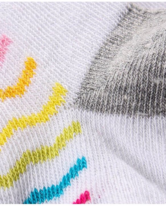 Cute Walk by Babyhug Anti Bacterial Ankle Length Socks Pack of 2 Striped - Multicolor