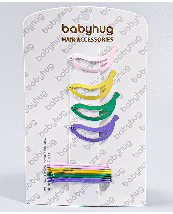 Babyhug Hair Pins And Clips Multicolor - Pack of 12