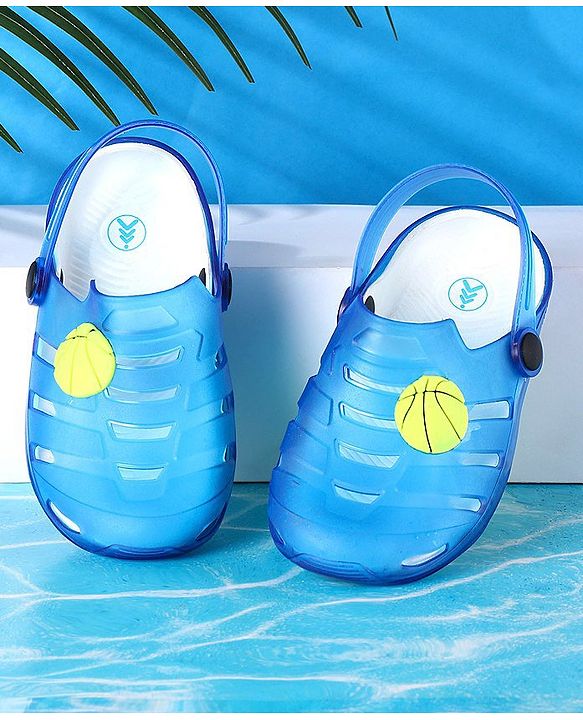 Pine Kids Clogs with Backstrap Ball Patch - Blue