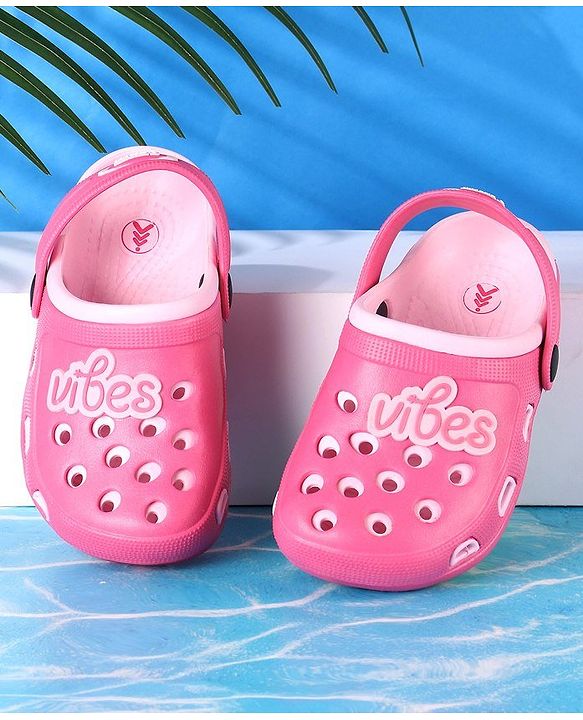 Pine Kids Clogs with Backstrap Vibes Patch - Pink
