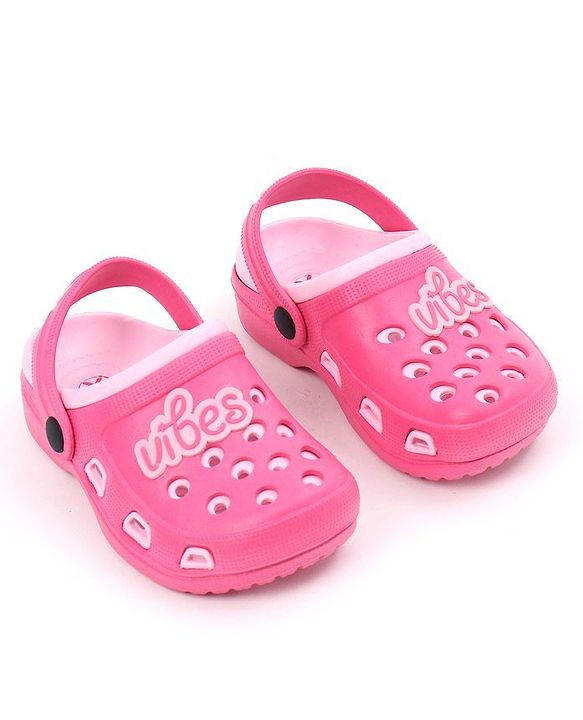 Pine Kids Clogs with Backstrap Vibes Patch - Pink