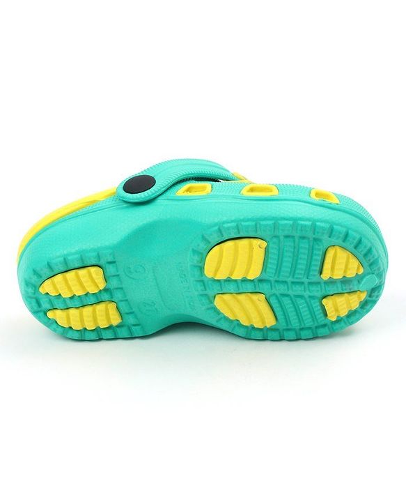 Pine Kids Clogs with Backstrap Rainbow Patch - Light Green Yellow