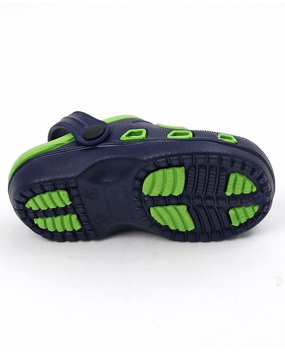 Pine Kids Clogs with Backstrap Rainbow Patch - Navy Blue Green