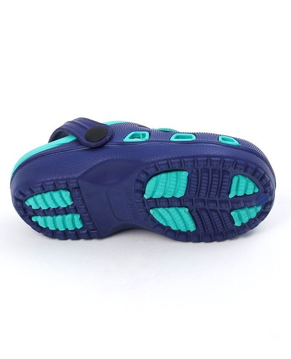 Pine Kids Clogs with Backstrap Rainbow Patch - Blue Green