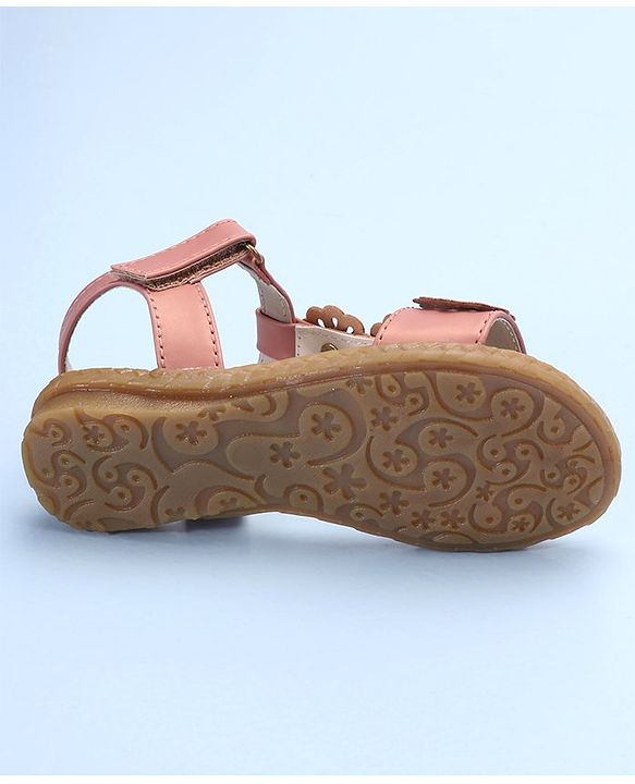 Pine Kids Laser Cut Flowers Sandals - Rose Gold