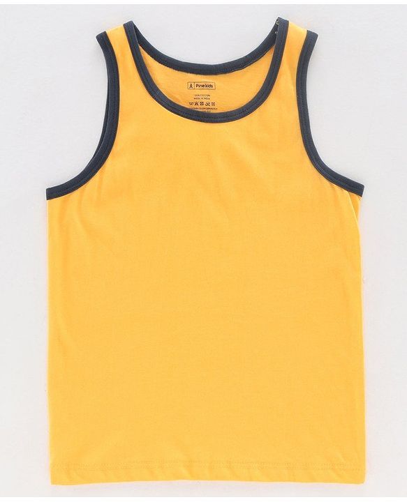 Pine Kids Sleeveless Anti Microbial and Biowash Vest Pack of 3 - Yellow