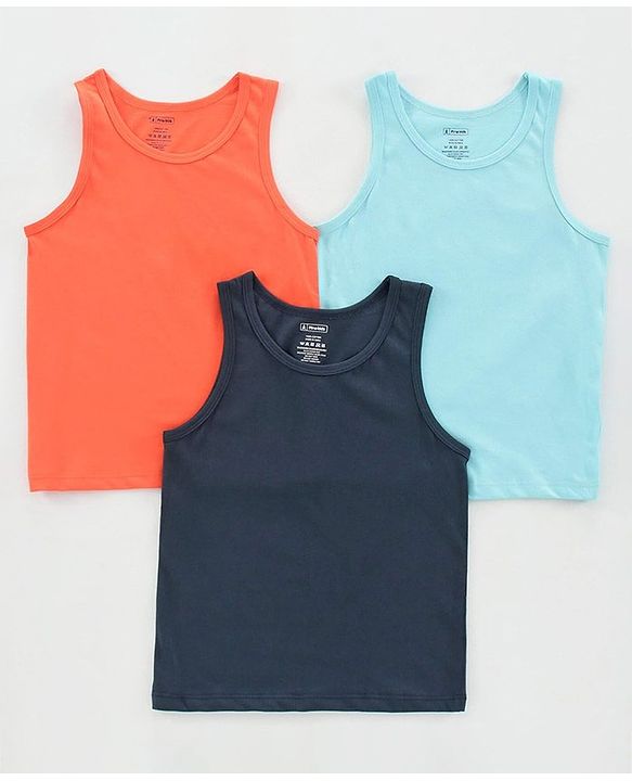 Pine Kids Sleeveless Anti Bacterial Vest Pack of 3 - Multicolor