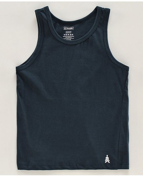 Pine Kids Sleeveless Anti microbial & Biowash Vests Pack of 3 - Red Navy Blue White