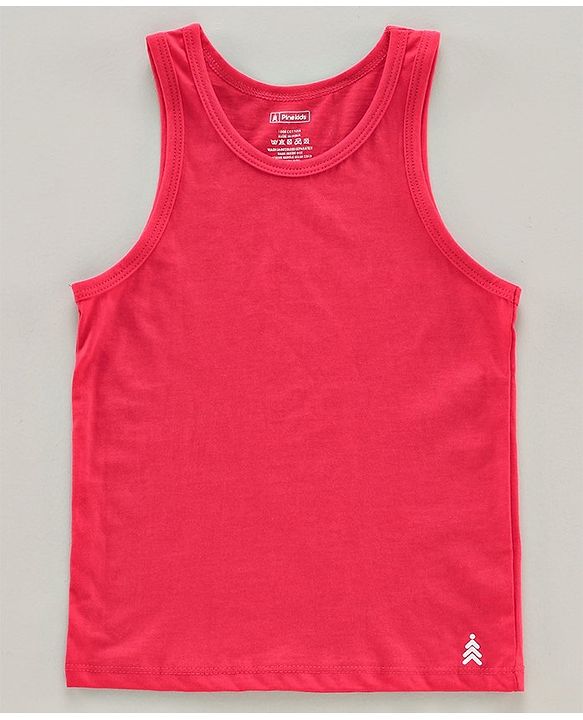 Pine Kids Sleeveless Anti microbial & Biowash Vests Pack of 3 - Red Navy Blue White