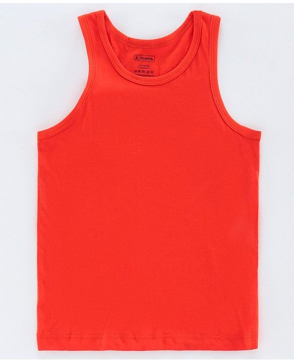Pine Kids Sleeveless Anti Microbial and Biowash Vest Pack of 3 - Orange