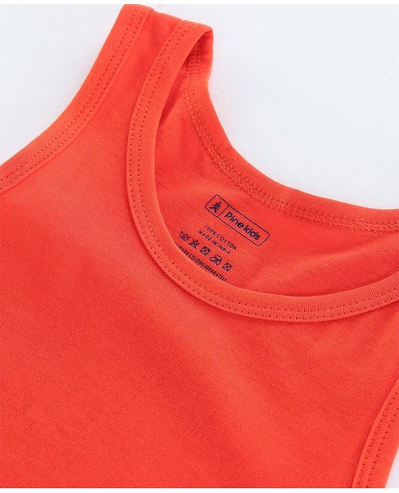 Pine Kids Sleeveless Anti Microbial and Biowash Vest Pack of 3 - Orange