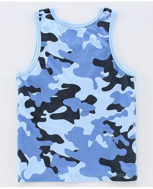 Pine Kids Sleeveless Anti microbial & Bio Wash Vest Pack of 2 - Green Blue