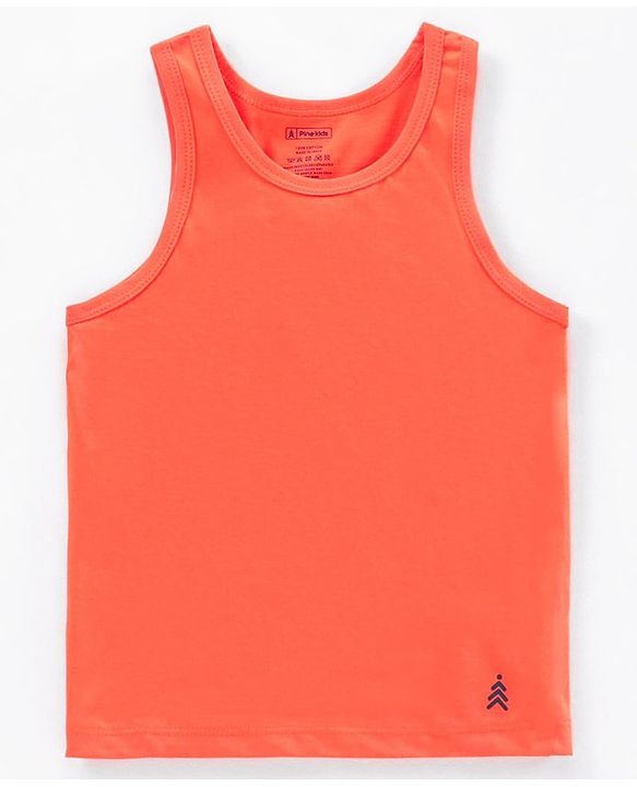 Pine Kids Anti Microbial & Biowashed Sleeveless Vests Pack of 2 - Orange Green