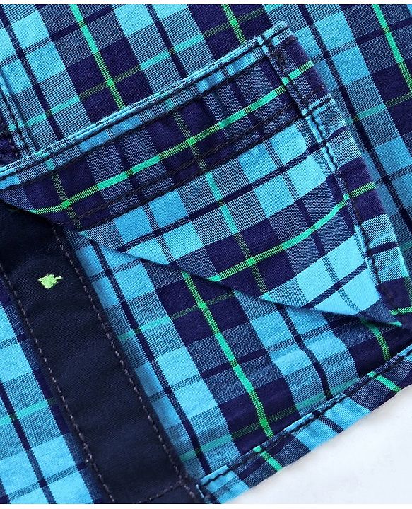 Babyhug Half Sleeves Check Shirt - Blue