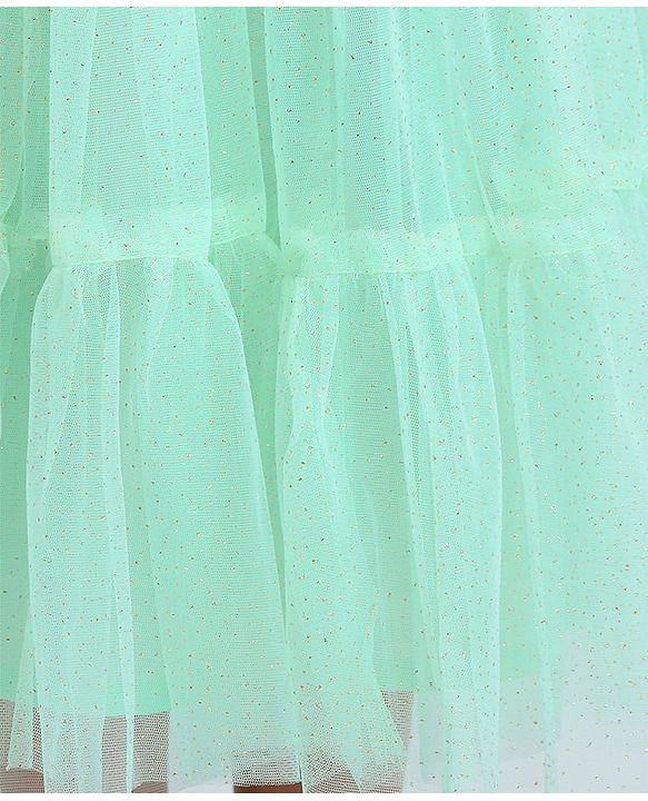 Babyhug Sleeveless Frock With Sequins - Mint Blue