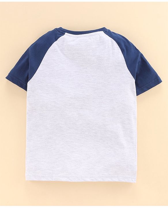 Pine Kids Raglan Sleeves Bio Wash Tee - Blue