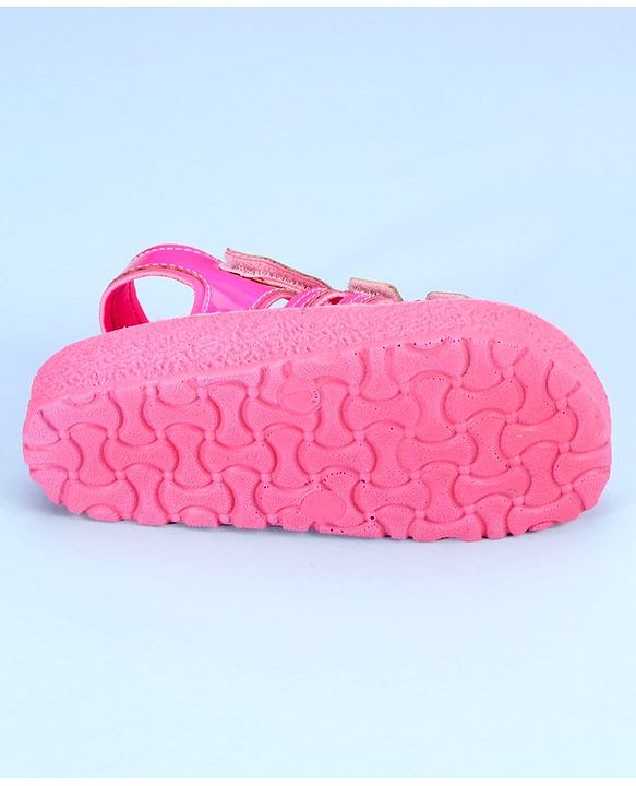 Pine Kids Party Wear Sandals With Velcro Closure - Pink
