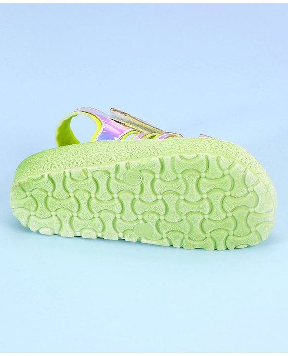 Pine Kids Party Wear Sandals With Velcro Closure - Pink