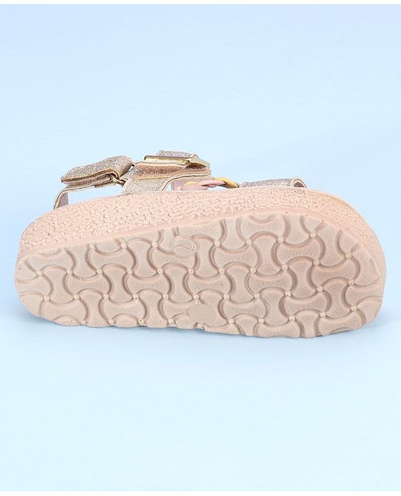 Pine Kids  Party Wear Sandals With Dual Velcro Closure - Cream
