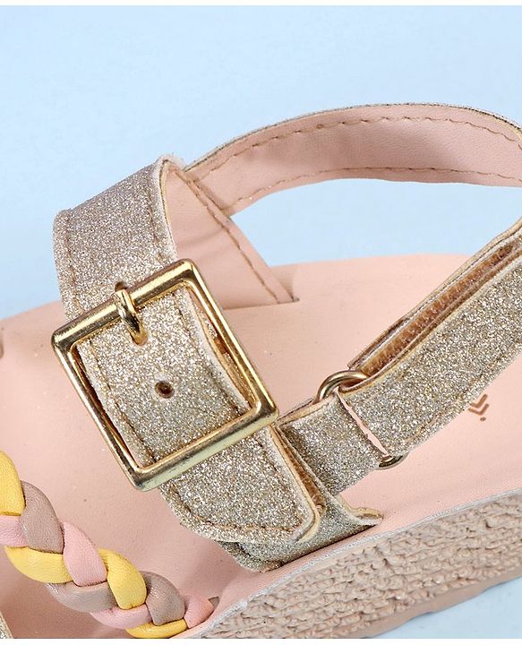 Pine Kids  Party Wear Sandals With Dual Velcro Closure - Cream