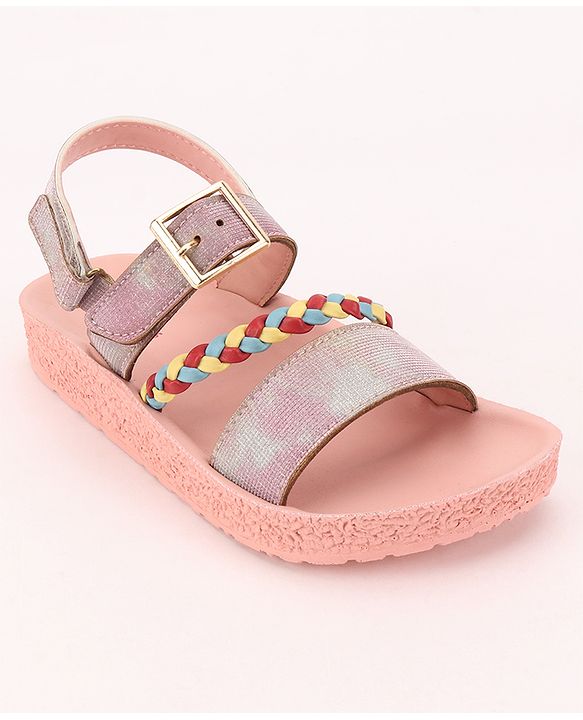 Pine Kids  Party Wear Sandals With Dual Velcro Closure - Cream