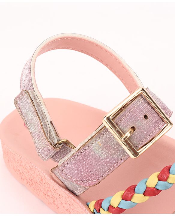 Pine Kids  Party Wear Sandals With Dual Velcro Closure - Cream